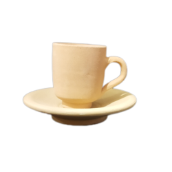 تصویر ۲۱۱ فنجان و نلبکی قهوه خوری  استوانه سفال